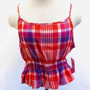 NWT SO GOODS FOR LIFE Juniors Sleeveless Straps Pullover Cropped Red Top Size XL